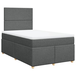 vidaXL Sommier à lattes de lit avec matelas Gris foncé 120x200cm Tissu