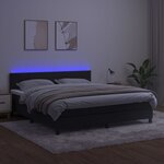 vidaXL Sommier à lattes de lit avec matelas et LED Noir 160x200 cm