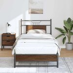 vidaXL Cadre de lit sans matelas chêne marron 80x200cm bois ingénierie