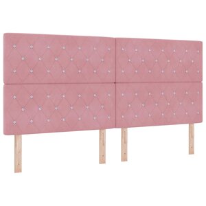 vidaXL Tête de lit LED avec bandes LED Rose 200 cm Velours