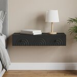 vidaXL Table d'appoint murale Noir 87 5 x 34 5 x 17 cm