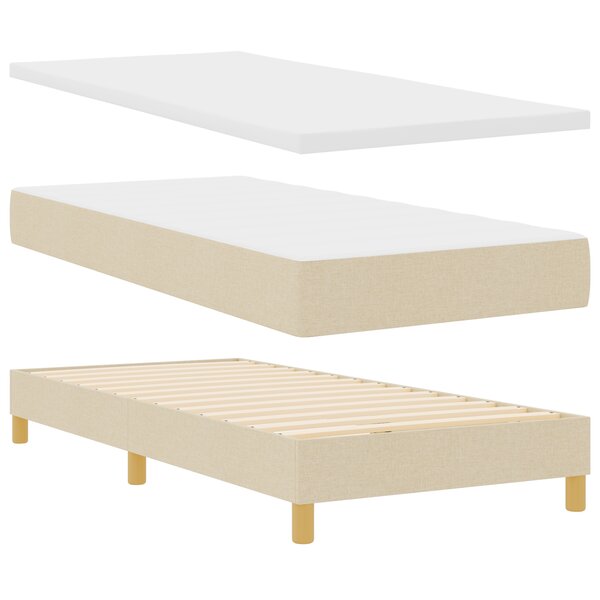 vidaXL Lit à ressorts avec matelas crème  80 x 200 cm
