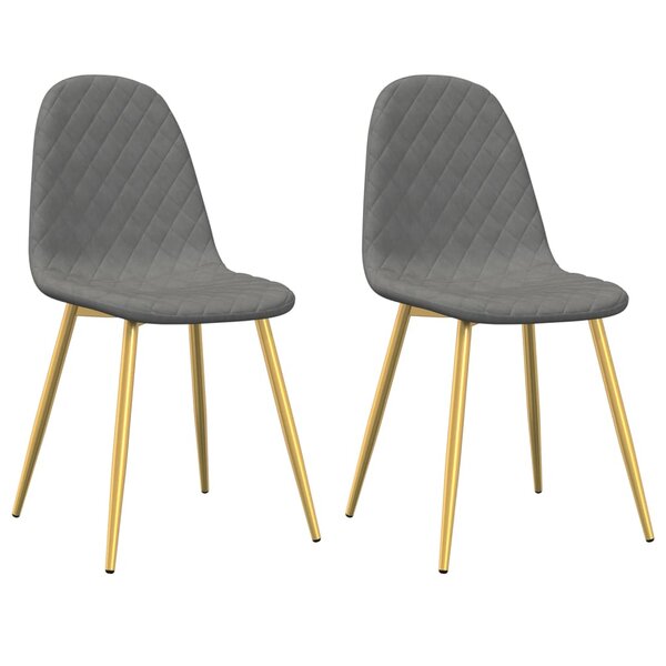vidaXL Chaises à manger lot de 2 Gris clair Velours