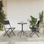 vidaXL Ensemble à manger de jardin 3 Pièces noir acier
