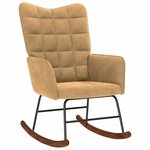 vidaXL Chaise à bascule avec repose-pied marron velours