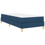 vidaXL Lit à ressorts Bleu  marron 80 x 200 cm Tissu  Bois Engineered