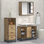 vidaXL Ensemble de mobilier de salle de bain 3 Pièces chêne artisanal