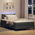 vidaXL Lit à ressorts avec matelas Gris foncé 120 x 190 cm tissu