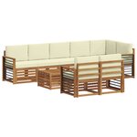 vidaXL Ensembles de canapés avec coussin 9 Pièces Naturel et Crème
