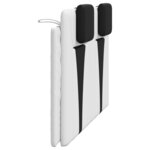 vidaXL Coussin de tête de lit blanc et noir 140 cm similicuir
