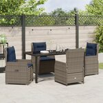vidaXL Ensemble de 5 meubles de jardin en rattan poly gris