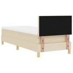 vidaXL Lit à ressort avec matelas crème 80x200 cm tissu
