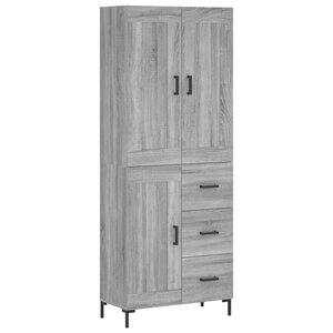 vidaXL Buffet haut Sonoma gris 69 5x34x180 cm Bois d'ingénierie