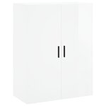 vidaXL Buffet haut Blanc brillant 69 5x34x180 cm Bois d'ingénierie