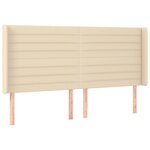 vidaXL Sommier à lattes de lit matelas et LED Crème 180x200 cm Tissu