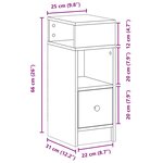 vidaXL Table de chevet avec tiroir blanc 25x31x66 cm