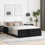 vidaXL Cadre de lit avec matelas avec matelas 2 Pièces Noir PVC