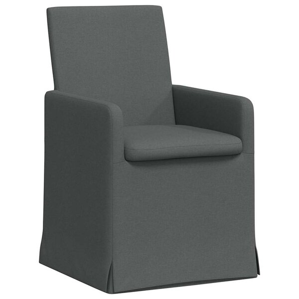 vidaXL Chaises de salle à manger 2 pc Tissu Gris foncé 57 x 68 x 94 cm