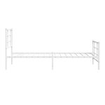 vidaXL Cadre de lit métal avec tête de lit/pied de lit blanc 90x200 cm