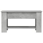 vidaXL Table basse gris béton 101x49x52 cm bois d'ingénierie