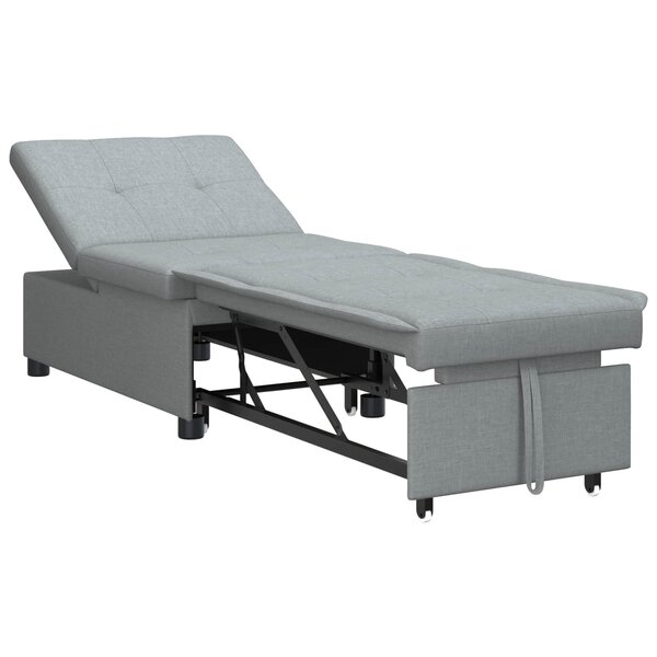 vidaXL Canapé-lit escamotable Gris clair 194 x 50 x 82 cm Contreplaqué