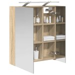 vidaXL Armoire Miroir de Salle de Bain Chêne Sonoma 60 x 14 5 x 70 cm