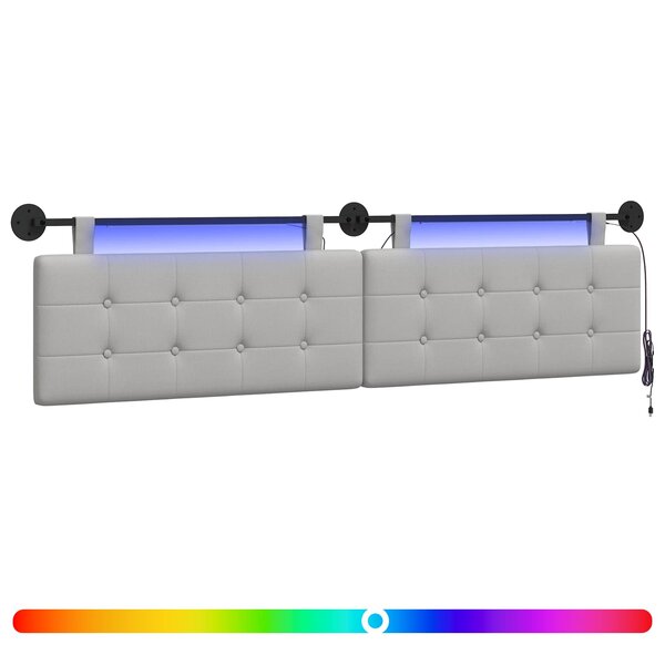 vidaXL Tête de lit suspendue Gris nuage Tissu
