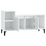 vidaXL Meuble TV Blanc brillant 100x35x55 cm Bois d'ingénierie