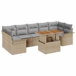 vidaXL Ensemble de canapé de jardin 8 Pièces beige et gris clair