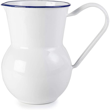 Pot à Eau SAN JUAN Inox 1,5 L Blanc avec joli Liseré Bleu IBILI