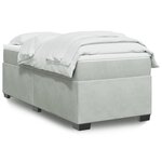 vidaXL Sommier à lattes de lit et matelas Gris clair 100x200cm Velours