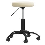 vidaXL Chaise de bureau pivotante crème velours