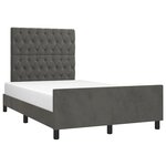 vidaXL Cadre de lit sans matelas gris foncé 120x190 cm velours