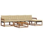 vidaXL Ensemble de canapés d'extérieur 6 Pièces Naturel et Beige