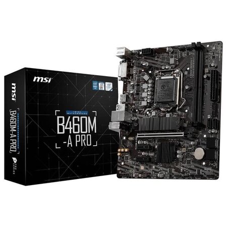 Msi b460m-a pro carte mère intel b460 lga 1200 micro atx