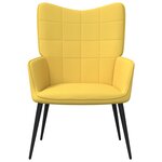 Vidaxl chaise de relaxation avec tabouret jaune moutarde tissu