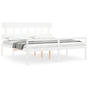 vidaXL Lit pour personne âgée sans matelas blanc bois massif