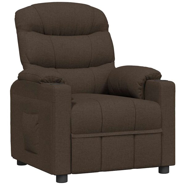 vidaXL Fauteuil inclinable en tissu marron foncé