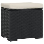 vidaXL Pouf avec coussin noir 40x30x40 cm résine tressée