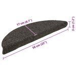 vidaXL Tapis d'escalier autocollants 20 pièces 56 x 17 x 3 cm Anthracite Demi-rond
