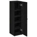 vidaXL Meuble de salle de bain avec porte-rouleau noir 20 5x22x72 cm