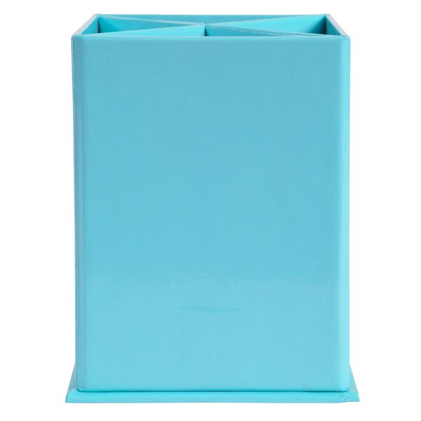 Pot À Crayons Carré 4 Compartiments Carton Aquarel - Bleu Pastel - Exacompta