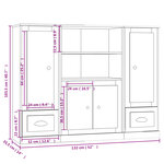 vidaXL Buffets 3 Pièces sonoma gris bois d'ingénierie