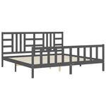 vidaXL Cadre de lit sans matelas gris 200x200 cm bois massif de pin