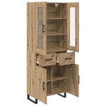 vidaXL Haut Armoire 2 Pièces Chêne artisanal Bois Aggloméré et Verre
