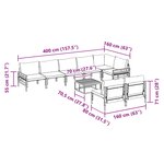 vidaXL Ensemble de canapé de jardin avec coussin Anthracite Acier