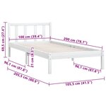 vidaXL Cadre de lit sans matelas blanc bois massif 100x200 cm