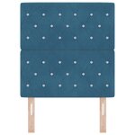 Tête de lit vidaXL à boutons en cristal tuftée bleu foncé 80 cm en velours