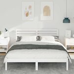 vidaXL Cadre de lit avec tête de lit Blanc 160 x 200 cm Pin massif