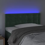vidaXL Tête de lit à LED Vert foncé 80x5x78/88 cm Velours